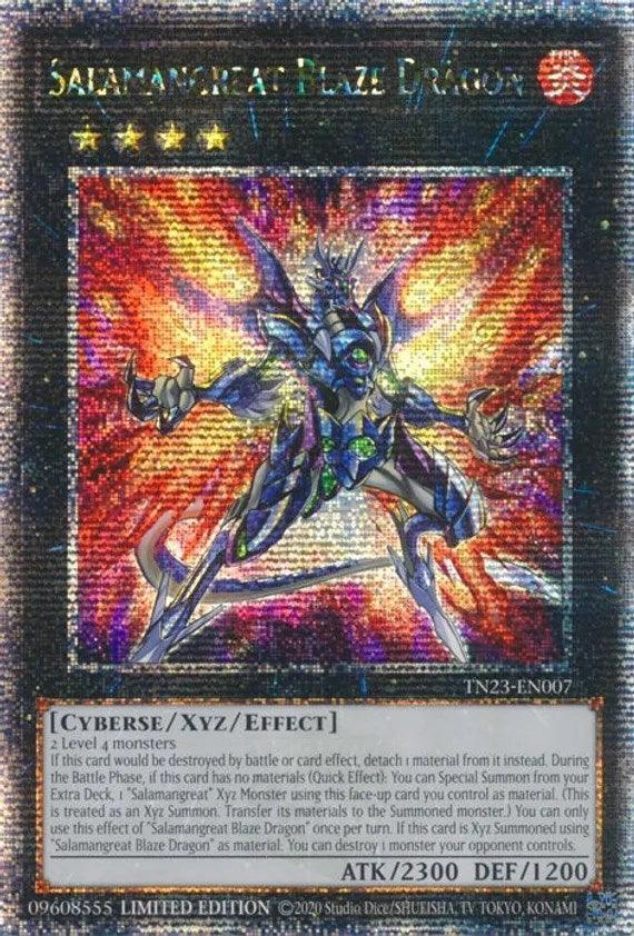 Cyberse, Dueling Heroes Collectors Tin (25th Anniversary Edition), Fire, Limited, Quarter Century Secret Rare, Xyz/Effect Monster Salamangreat Blaze Dragon [TN23-EN007] Quarter Century Secret Rare - Trading Card World