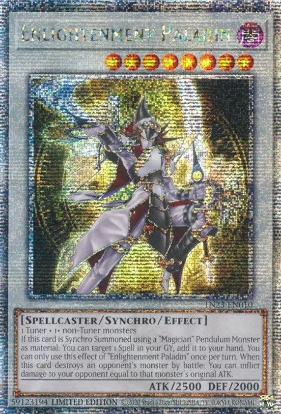 Dark, Dueling Heroes Collectors Tin (25th Anniversary Edition), Limited, Quarter Century Secret Rare, Spellcaster, Synchro/Effect Monster Enlightenment Paladin [TN23-EN010] Quarter Century Secret Rare - Trading Card World
