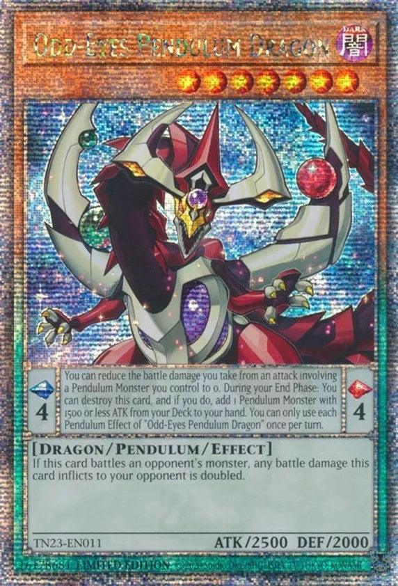 Dark, Dragon, Dueling Heroes Collectors Tin (25th Anniversary Edition), Limited, Pendulum/Effect Monster, Quarter Century Secret Rare Odd-Eyes Pendulum Dragon [TN23-EN011] Quarter Century Secret Rare - Trading Card World