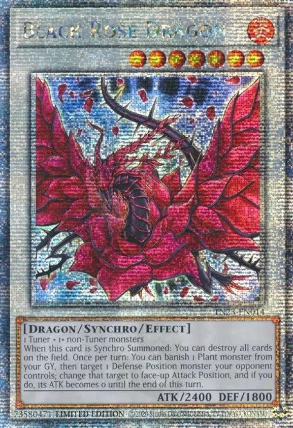 Dragon, Dueling Heroes Collectors Tin (25th Anniversary Edition), Fire, Limited, Quarter Century Secret Rare, Synchro/Effect Monster Black Rose Dragon [TN23-EN014] Quarter Century Secret Rare - Trading Card World