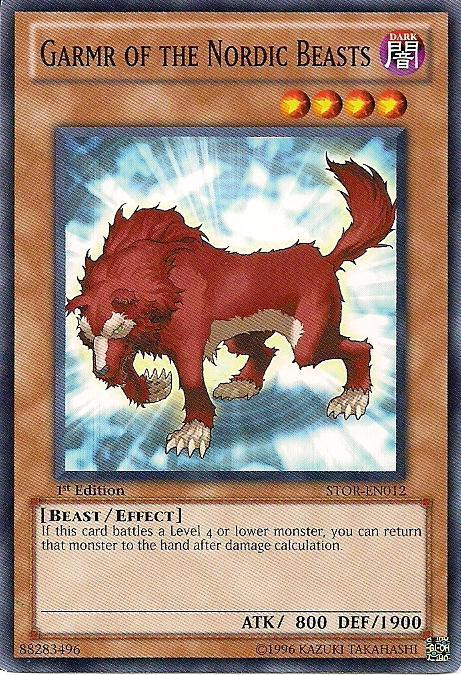1st Edition, Beast, Common, Dark, Effect Monster, Storm of Ragnarok, Unlimited Garmr of the Nordic Beasts [STOR-EN012] Common - Trading Card World