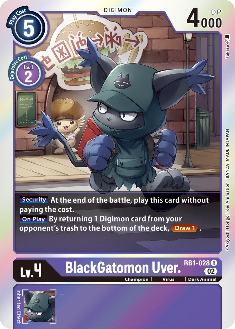 Champion, Dark Animal, Digimon, Purple, Rare, RB1-028, Resurgence Booster, Virus BlackGatomon Uver. [RB1-028] [Resurgence Booster] - Trading Card World
