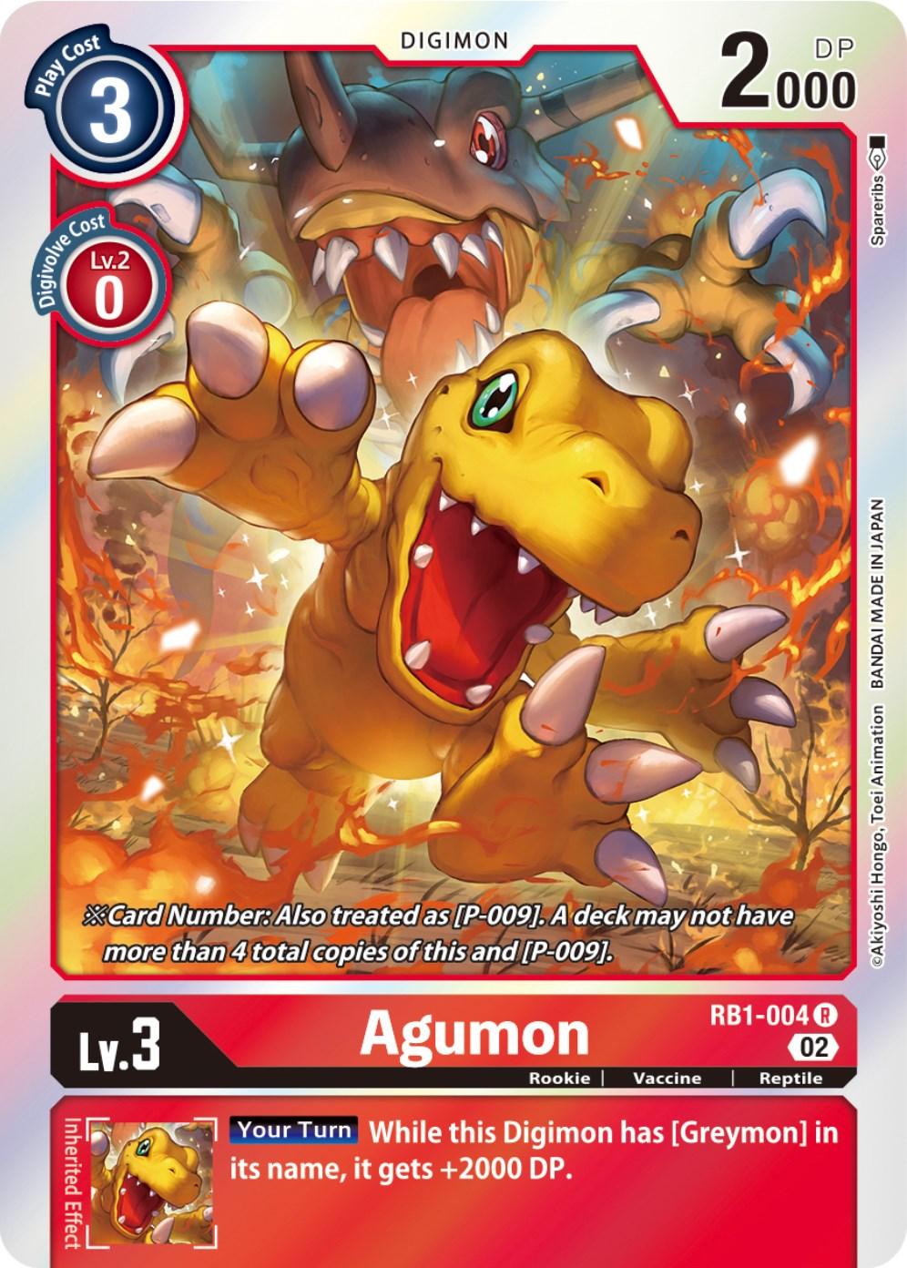 Digimon, Rare, RB1-004, Red, Reptile, Resurgence Booster, Rookie, Vaccine Agumon [RB1-004] [Resurgence Booster] - Trading Card World