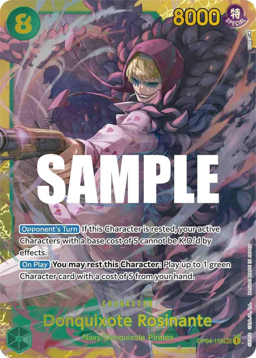 Character, Donquixote Pirates, Kingdoms of Intrigue, Navy, Secret Rare Donquixote Rosinante [Kingdoms of Intrigue] - Trading Card World