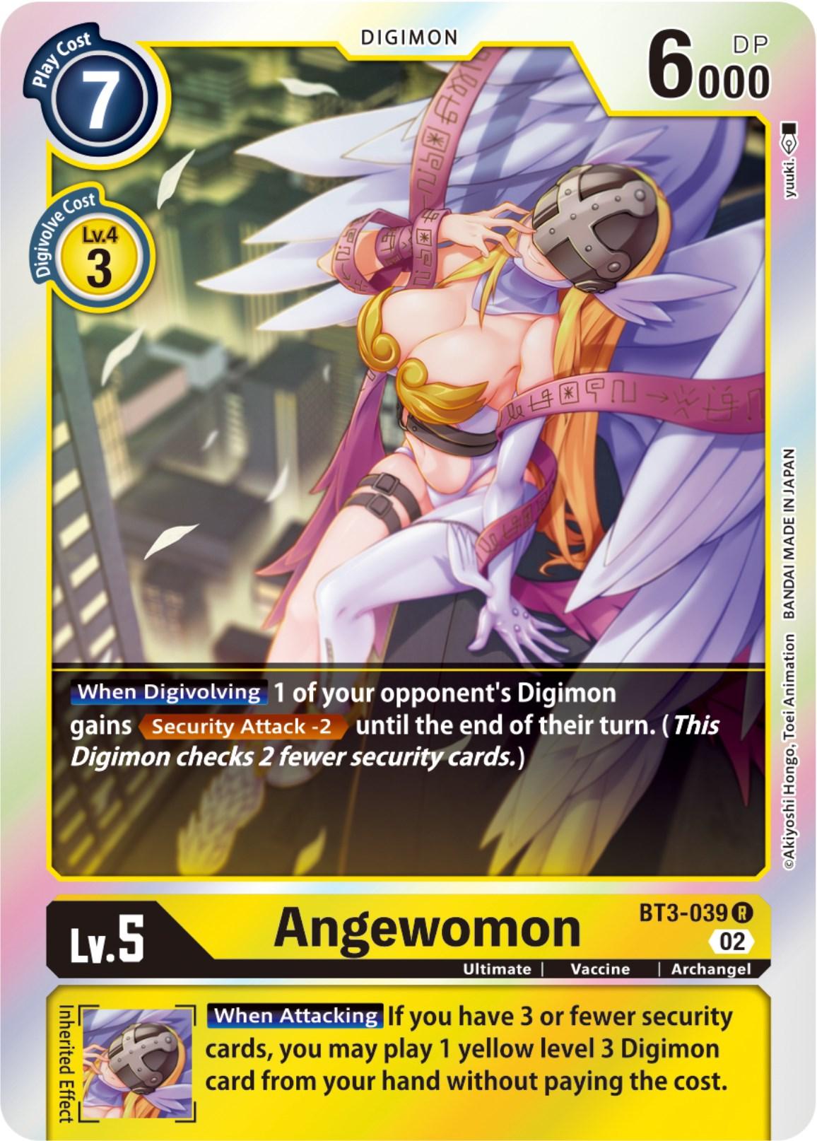 Archangel, BT3-039, Digimon, Rare, Resurgence Booster, Ultimate, Vaccine, Yellow Angewomon [BT3-039] [Resurgence Booster] - Trading Card World