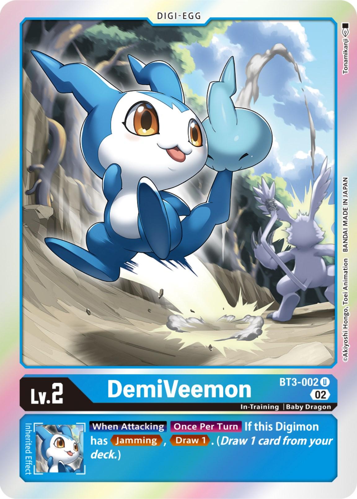 Baby Dragon, Blue, BT3-002, Digi-Egg, In-Training, Resurgence Booster, Uncommon DemiVeemon [BT3-002] [Resurgence Booster] - Trading Card World