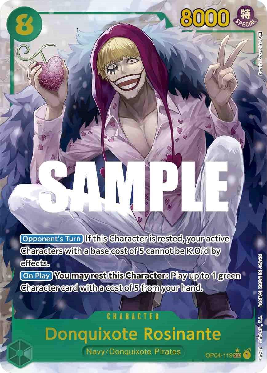 Character, Donquixote Pirates, Kingdoms of Intrigue, Navy, Secret Rare Donquixote Rosinante (Alternate Art) [Kingdoms of Intrigue] - Trading Card World