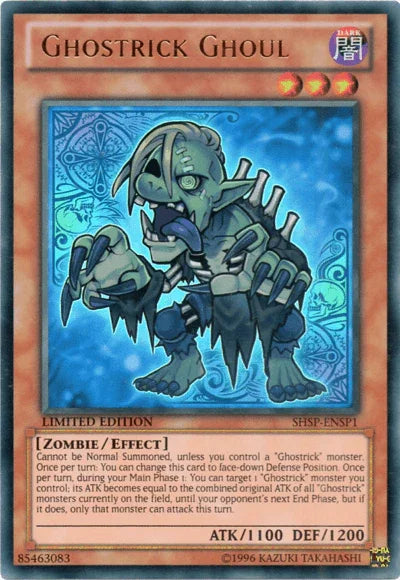 Dark, Effect Monster, Limited, Shadow Specters, Ultra Rare, Zombie Ghostrick Ghoul [SHSP-ENSP1] Ultra Rare - Trading Card World
