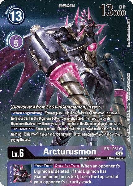 Digimon, Dragonkin, Mega, Purple, RB1-031 SR, Resurgence Booster, Super Rare, Virus Arcturusmon (Textured Alternate Art) [Resurgence Booster] - Trading Card World