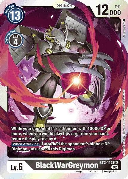 Black, BT2-112 SEC, Digimon, Dragonkin, Mega, Resurgence Booster, Secret Rare, Virus BlackWarGreymon (Resurgence Booster Reprint) [Resurgence Booster] - Trading Card World