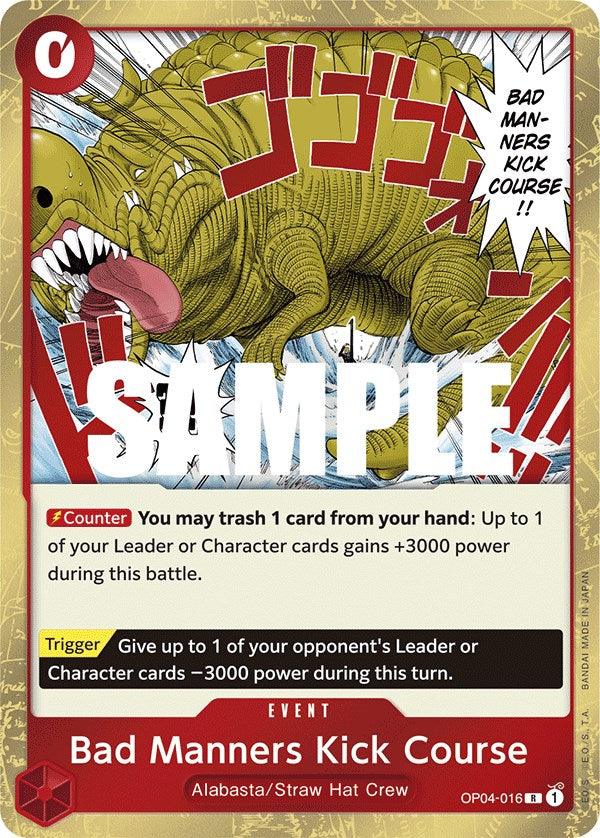 Alabasta, Event, Kingdoms of Intrigue, Rare, Straw Hat Crew Bad Manners Kick Course [Kingdoms of Intrigue] - Trading Card World