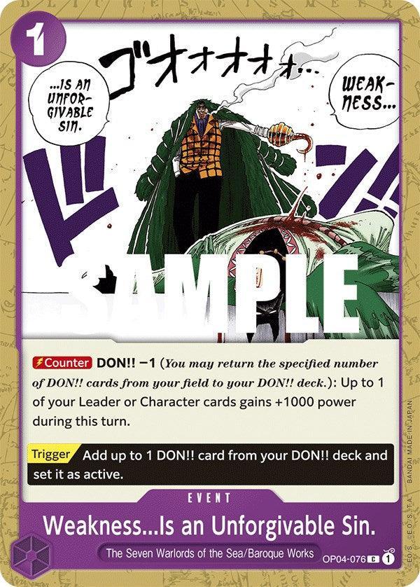 Baroque Works, Common, Event, Kingdoms of Intrigue, The Seven Warlords of the Sea Weakness...Is an Unforgivable Sin. [Kingdoms of Intrigue] - Trading Card World