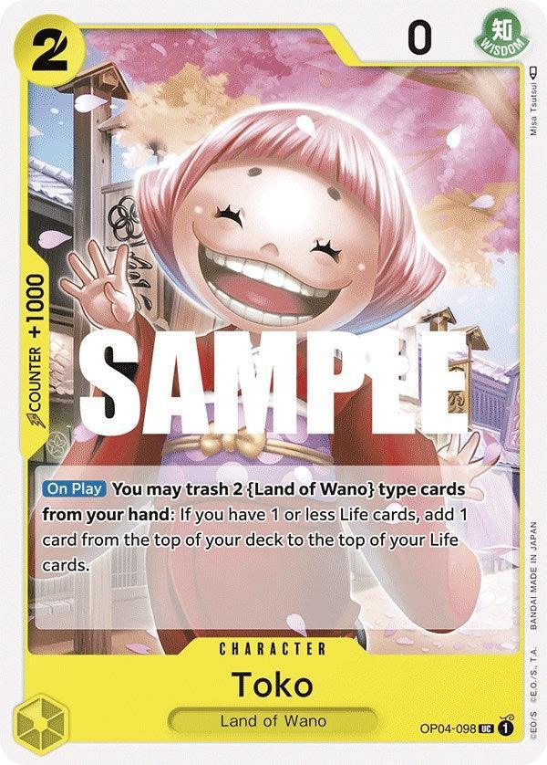 Character, Kingdoms of Intrigue, Land of Wano, Uncommon Toko [Kingdoms of Intrigue] - Trading Card World