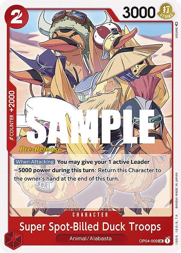 Alabasta, Animal, Character, Kingdoms of Intrigue, Kingdoms of Intrigue Pre-Release Cards, Uncommon Super Spot-Billed Duck Troops [Kingdoms of Intrigue Pre-Release Cards] - Trading Card World