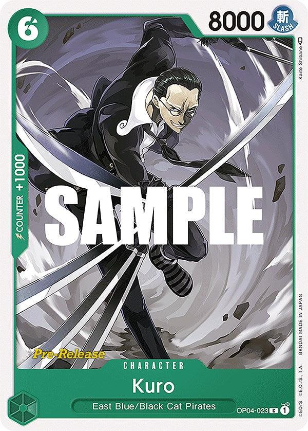 Black Cat Pirates, Character, Common, East Blue, Kingdoms of Intrigue, Kingdoms of Intrigue Pre-Release Cards Kuro [Kingdoms of Intrigue Pre-Release Cards] - Trading Card World