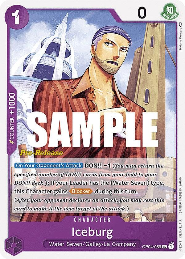 Character, Galley-La Company, Kingdoms of Intrigue, Kingdoms of Intrigue Pre-Release Cards, Uncommon, Water Seven Iceburg [Kingdoms of Intrigue Pre-Release Cards] - Trading Card World