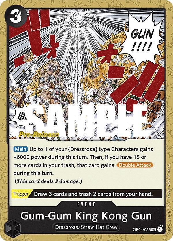 Dressrosa, Event, Kingdoms of Intrigue, Kingdoms of Intrigue Pre-Release Cards, Straw Hat Crew, Uncommon Gum-Gum King Kong Gun [Kingdoms of Intrigue Pre-Release Cards] - Trading Card World