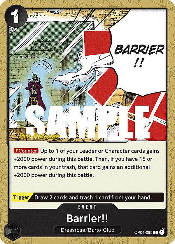 Barto Club, Common, Dressrosa, Event, Kingdoms of Intrigue, Kingdoms of Intrigue Pre-Release Cards Barrier!! [Kingdoms of Intrigue Pre-Release Cards] - Trading Card World
