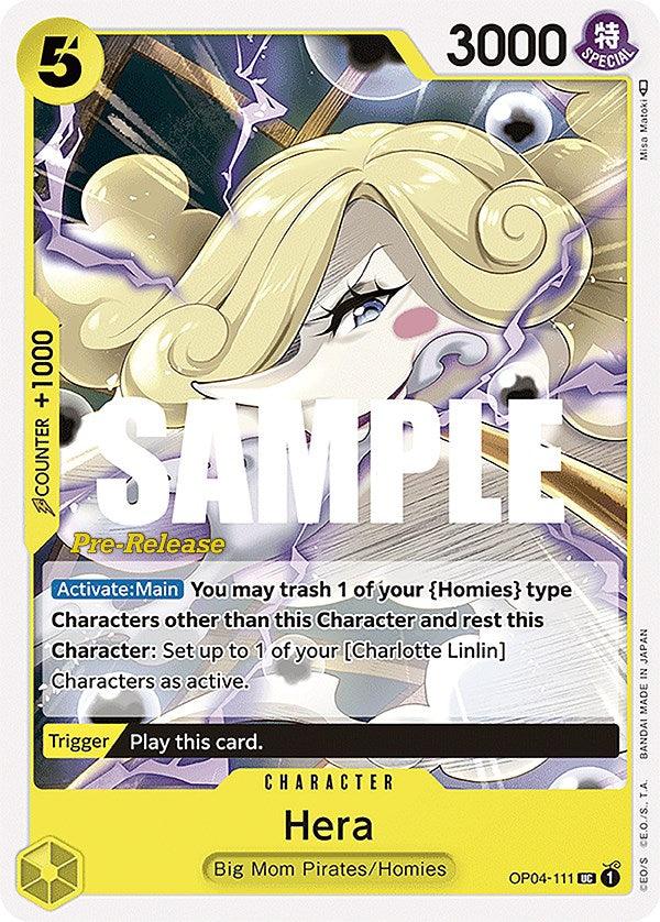 Big Mom Pirates, Character, Homies, Kingdoms of Intrigue, Kingdoms of Intrigue Pre-Release Cards, Uncommon Hera [Kingdoms of Intrigue Pre-Release Cards] - Trading Card World