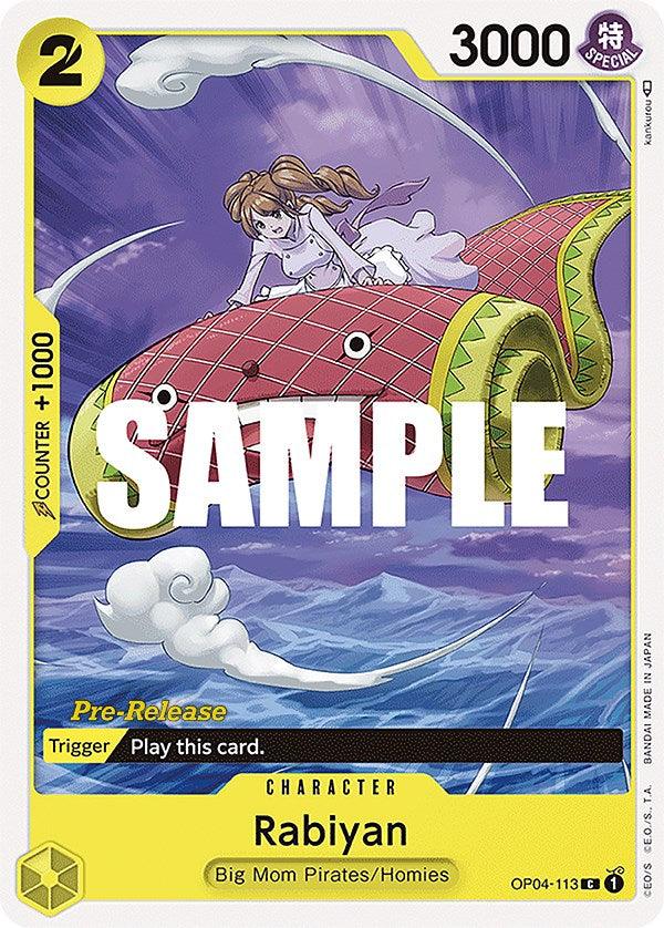 Big Mom Pirates, Character, Common, Homies, Kingdoms of Intrigue, Kingdoms of Intrigue Pre-Release Cards Rabiyan [Kingdoms of Intrigue Pre-Release Cards] - Trading Card World