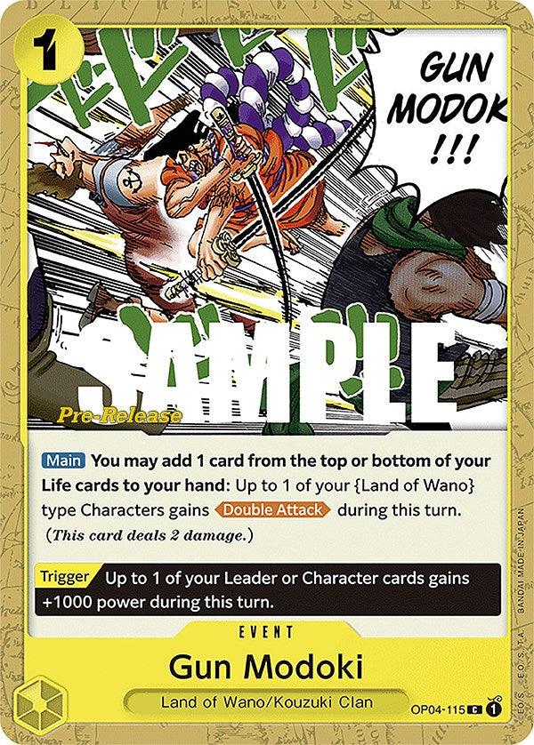 Common, Event, Kingdoms of Intrigue, Kingdoms of Intrigue Pre-Release Cards, Kouzuki Clan, Land of Wano Gun Modoki [Kingdoms of Intrigue Pre-Release Cards] - Trading Card World
