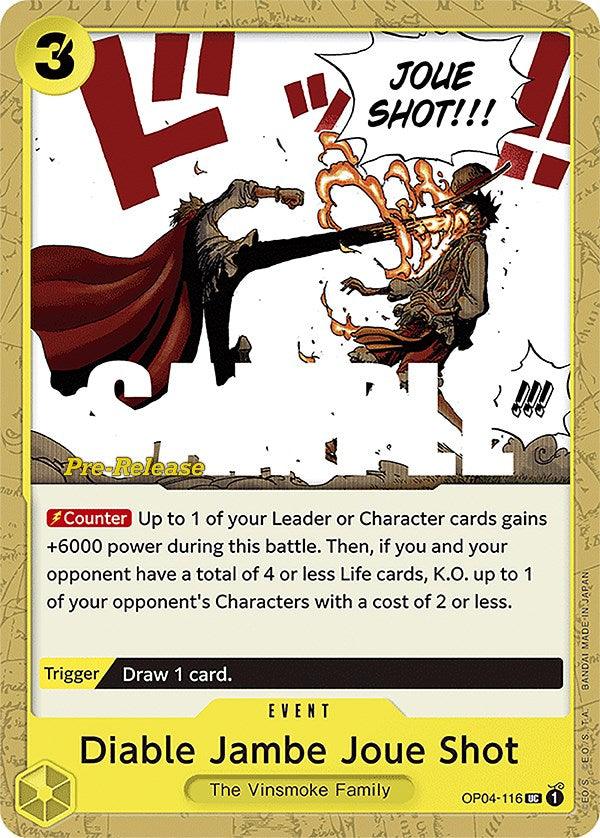 Event, Kingdoms of Intrigue, Kingdoms of Intrigue Pre-Release Cards, The Vinsmoke Family, Uncommon Diable Jambe Joue Shot [Kingdoms of Intrigue Pre-Release Cards] - Trading Card World