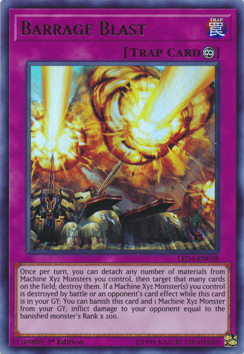 1st Edition, Continuous Trap, Legendary Duelists: Sisters of the Rose, Trap, Ultra Rare Barrage Blast [LED4-EN038] Ultra Rare - Trading Card World