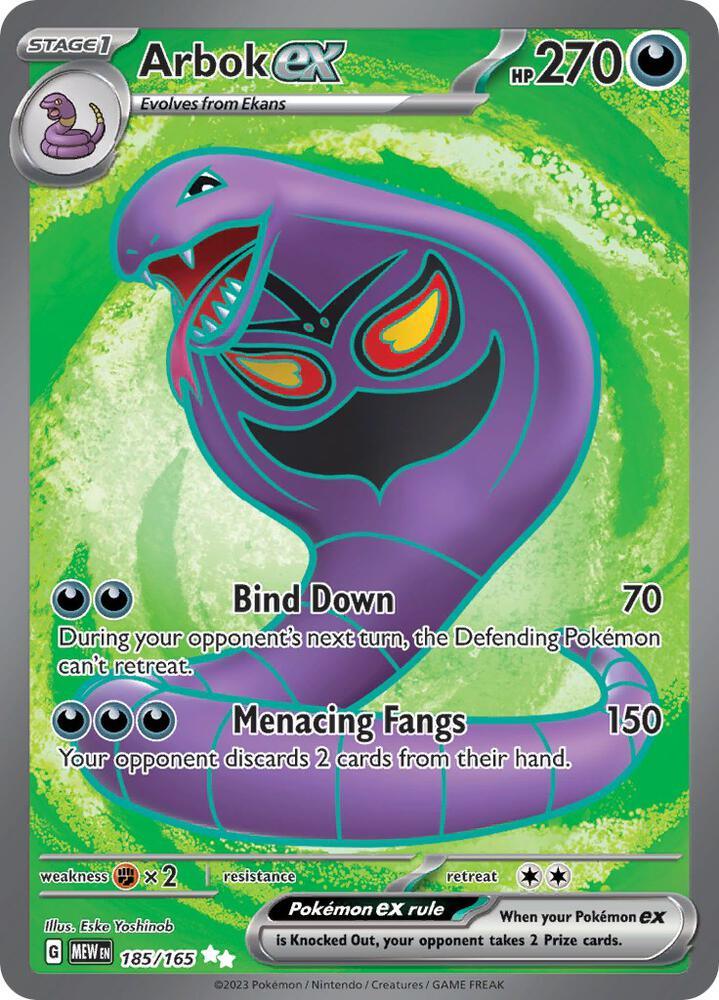 185, Scarlet & Violet: 151, Ultra Rare Arbok ex (185/165) [Scarlet & Violet: 151] - Trading Card World