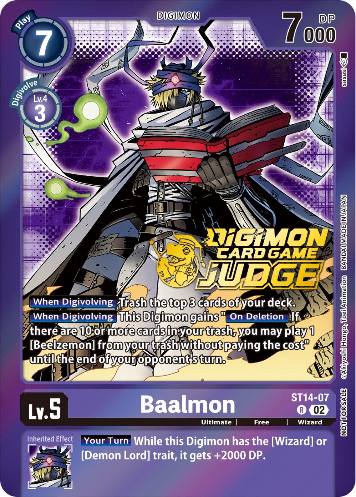 Digimon, Free, Promo, Purple, ST14-07, Starter Deck: Beelzemon Advanced Deck Set Promos, Ultimate, Wizard Baalmon [ST14-07] (Judge Pack 4) [Starter Deck: Beelzemon Advanced Deck Set Promos] - Trading Card World