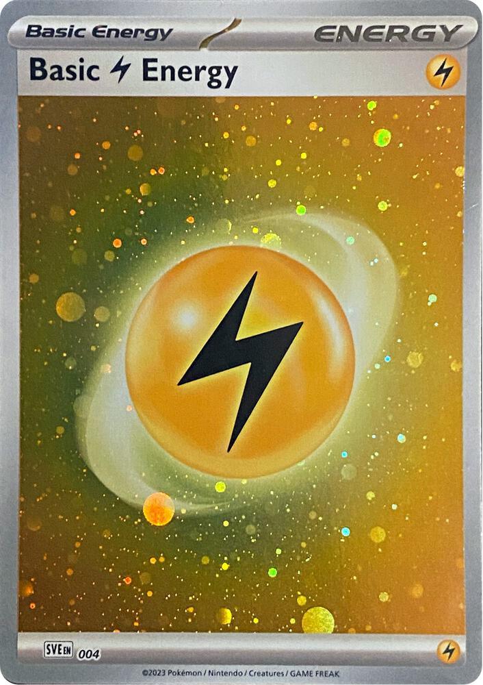004, Scarlet & Violet: Base Set Basic Lightning Energy (004) (Cosmos Holo) [Scarlet & Violet: Base Set] - Trading Card World