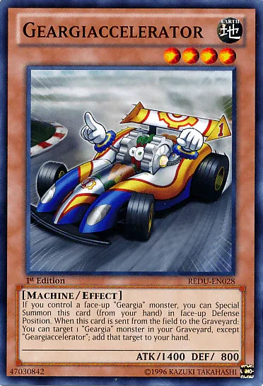1st Edition, Common, Earth, Effect Monster, Machine, Return of the Duelist, Unlimited Geargiaccelerator [REDU-EN028] Common - Trading Card World