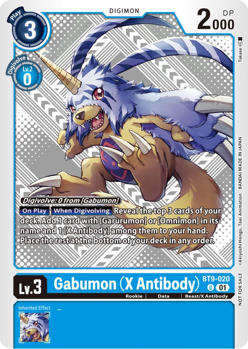Beast/X Antibody, Blue, BT9-020, Data, Digimon, Rookie, Uncommon, X Record Gabumon (X Antibody) [BT9-020] (Starter Deck 15 & 16 Pre-Release) [X Record] - Trading Card World
