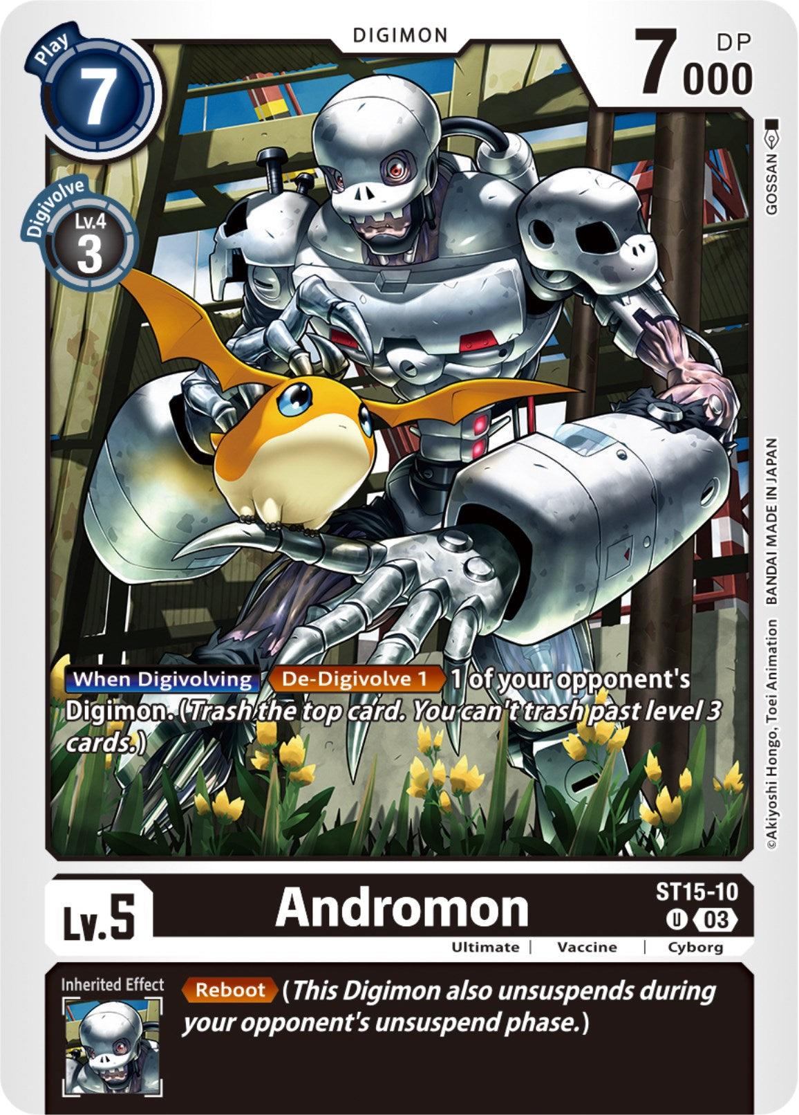 Black, Cyborg, Digimon, ST15-10, Starter Deck: Dragon of Courage, Ultimate, Uncommon, Vaccine Andromon [ST15-10] [Starter Deck: Dragon of Courage] - Trading Card World