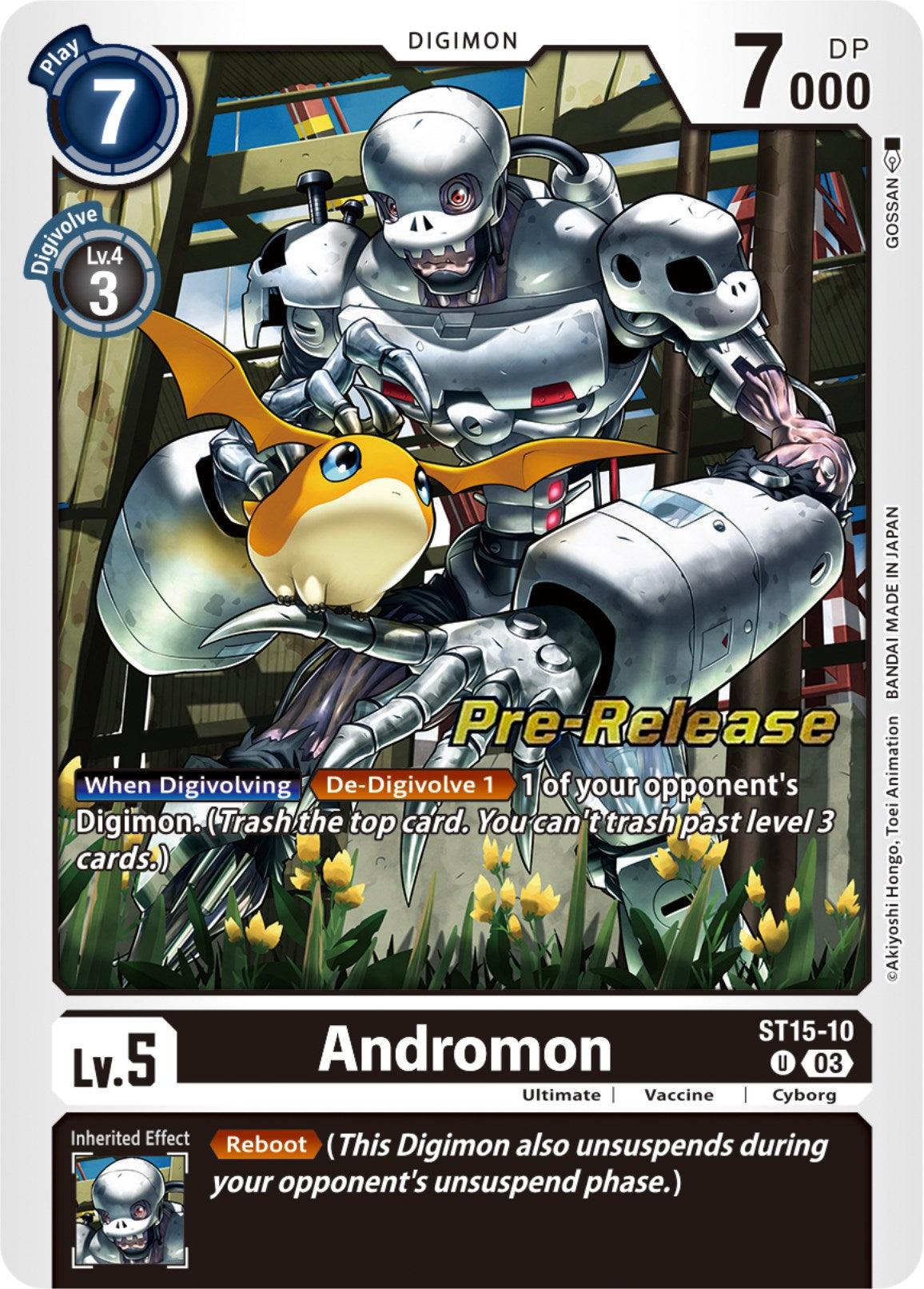 Black, Cyborg, Digimon, ST15-10, Starter Deck: Dragon of Courage Pre-Release Cards, Ultimate, Uncommon, Vaccine Andromon [ST15-10] [Starter Deck: Dragon of Courage Pre-Release Cards] - Trading Card World