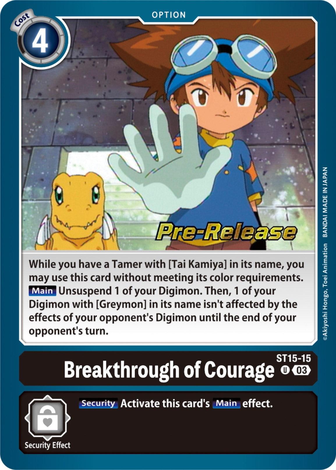 Black, Option, ST15-15, Starter Deck: Dragon of Courage Pre-Release Cards, Uncommon Breakthrough of Courage [ST15-15] [Starter Deck: Dragon of Courage Pre-Release Cards] - Trading Card World
