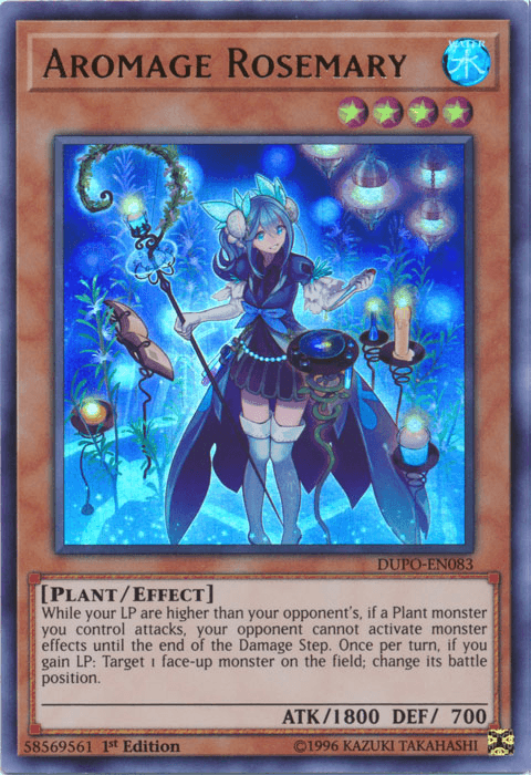 1st Edition, Duel Power, Effect Monster, Plant, Ultra Rare, Unlimited, Water Aromage Rosemary [DUPO-EN083] Ultra Rare - Trading Card World