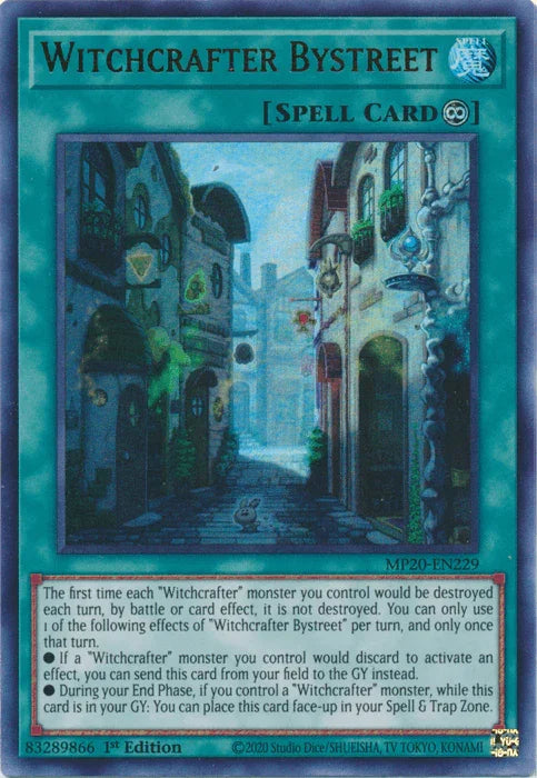 1st Edition, 2020 Tin of Lost Memories, Continuous Spell, Spell, Ultra Rare Witchcrafter Bystreet [MP20-EN229] Ultra Rare - Trading Card World