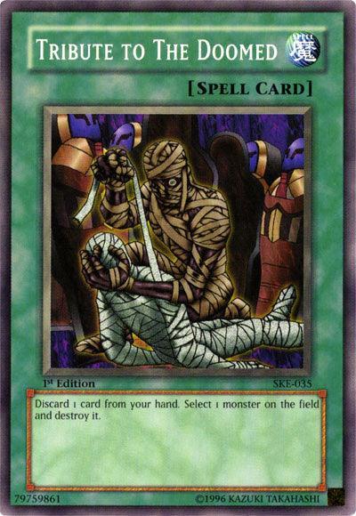 1st Edition, Common, Normal Spell, Spell, Starter Deck: Kaiba Evolution, Unlimited Tribute to The Doomed [SKE-035] Common - Trading Card World