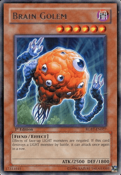 1st Edition, Dark, Effect Monster, Fiend, Raging Battle, Rare, Unlimited Brain Golem [RGBT-EN027] Rare - Trading Card World