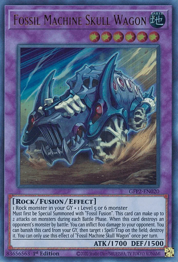 1st Edition, Earth, Fusion/Effect Monster, Ghosts From the Past: The 2nd Haunting, Rock, Ultra Rare Fossil Machine Skull Wagon [GFP2-EN020] Ultra Rare - Trading Card World