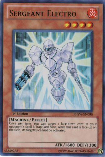 1st Edition, Effect Monster, Fire, Machine, Photon Shockwave, Ultra Rare, Unlimited Sergeant Electro [PHSW-EN090] Ultra Rare - Trading Card World
