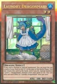 1st Edition, Dragon, Effect Monster, Gold Rare, Maximum Gold, Water Laundry Dragonmaid [MAGO-EN021] Gold Rare - Trading Card World
