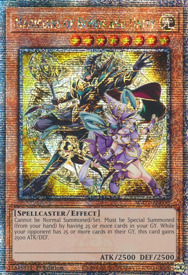 1st Edition, Age of Overlord, Effect Monster, Light, Quarter Century Secret Rare, Spellcaster Magicians of Bonds and Unity (Quarter Century Secret Rare) [AGOV-EN000] Quarter Century Secret Rare - Trading Card World