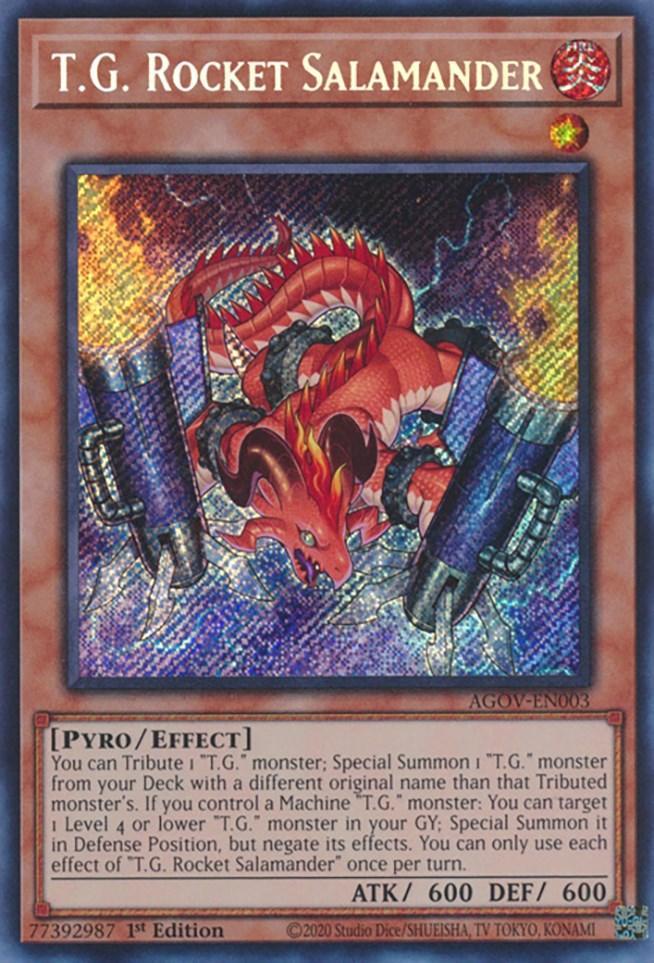 1st Edition, Age of Overlord, Effect Monster, Fire, Pyro, Secret Rare T.G. Rocket Salamander [AGOV-EN003] Secret Rare - Trading Card World