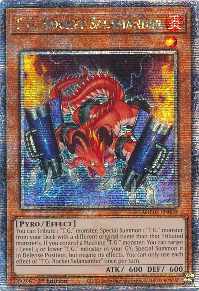 1st Edition, Age of Overlord, Effect Monster, Fire, Pyro, Quarter Century Secret Rare T.G. Rocket Salamander (Quarter Century Secret Rare) [AGOV-EN003] Quarter Century Secret Rare - Trading Card World