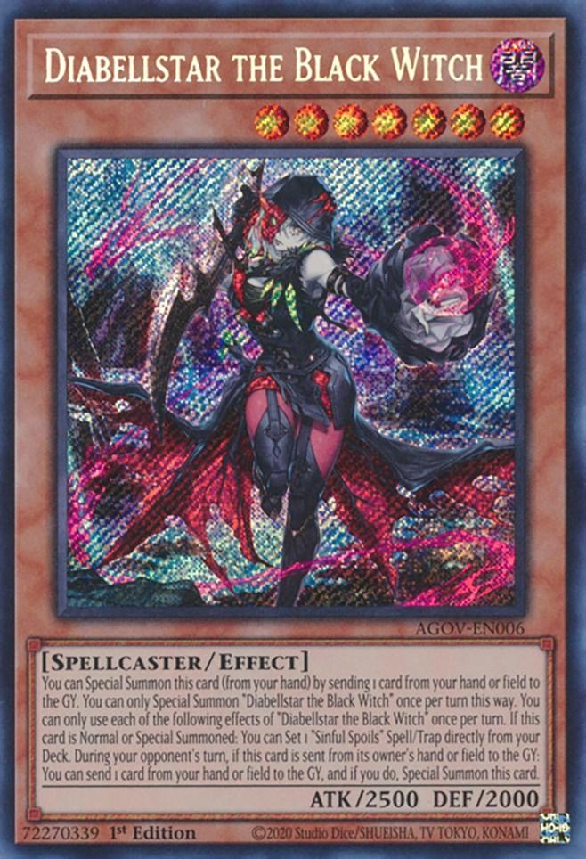1st Edition, Age of Overlord, Dark, Effect Monster, Secret Rare, Spellcaster Diabellstar the Black Witch [AGOV-EN006] Secret Rare - Trading Card World