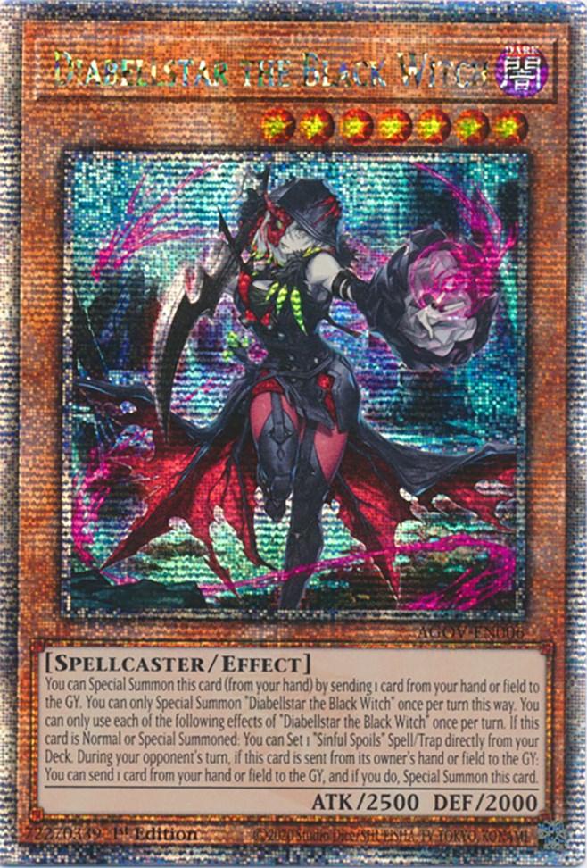 1st Edition, Age of Overlord, Dark, Effect Monster, Quarter Century Secret Rare, Spellcaster Diabellstar the Black Witch (Quarter Century Secret Rare) [AGOV-EN006] Quarter Century Secret Rare - Trading Card World