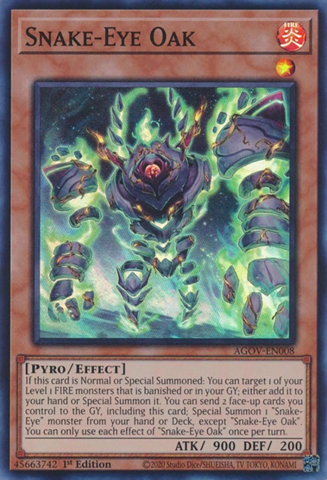 1st Edition, Age of Overlord, Effect Monster, Fire, Pyro, Super Rare Snake-Eye Oak [AGOV-EN008] Super Rare - Trading Card World