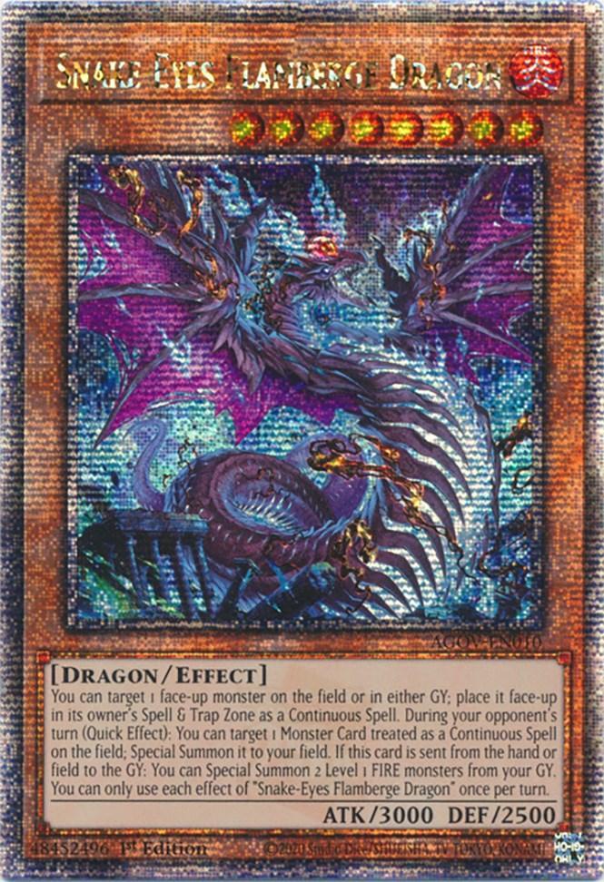 1st Edition, Age of Overlord, Dragon, Effect Monster, Fire, Quarter Century Secret Rare Snake-Eyes Flamberge Dragon (Quarter Century Secret Rare) [AGOV-EN010] Quarter Century Secret Rare - Trading Card World