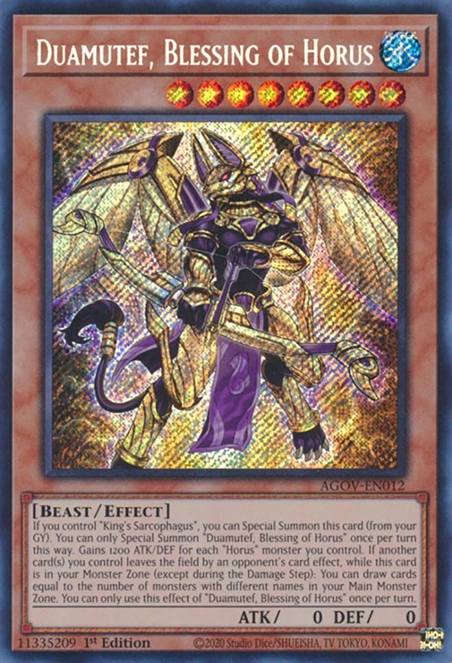 1st Edition, Age of Overlord, Beast, Effect Monster, Secret Rare, Water Duamutef, Blessing of Horus [AGOV-EN012] Secret Rare - Trading Card World